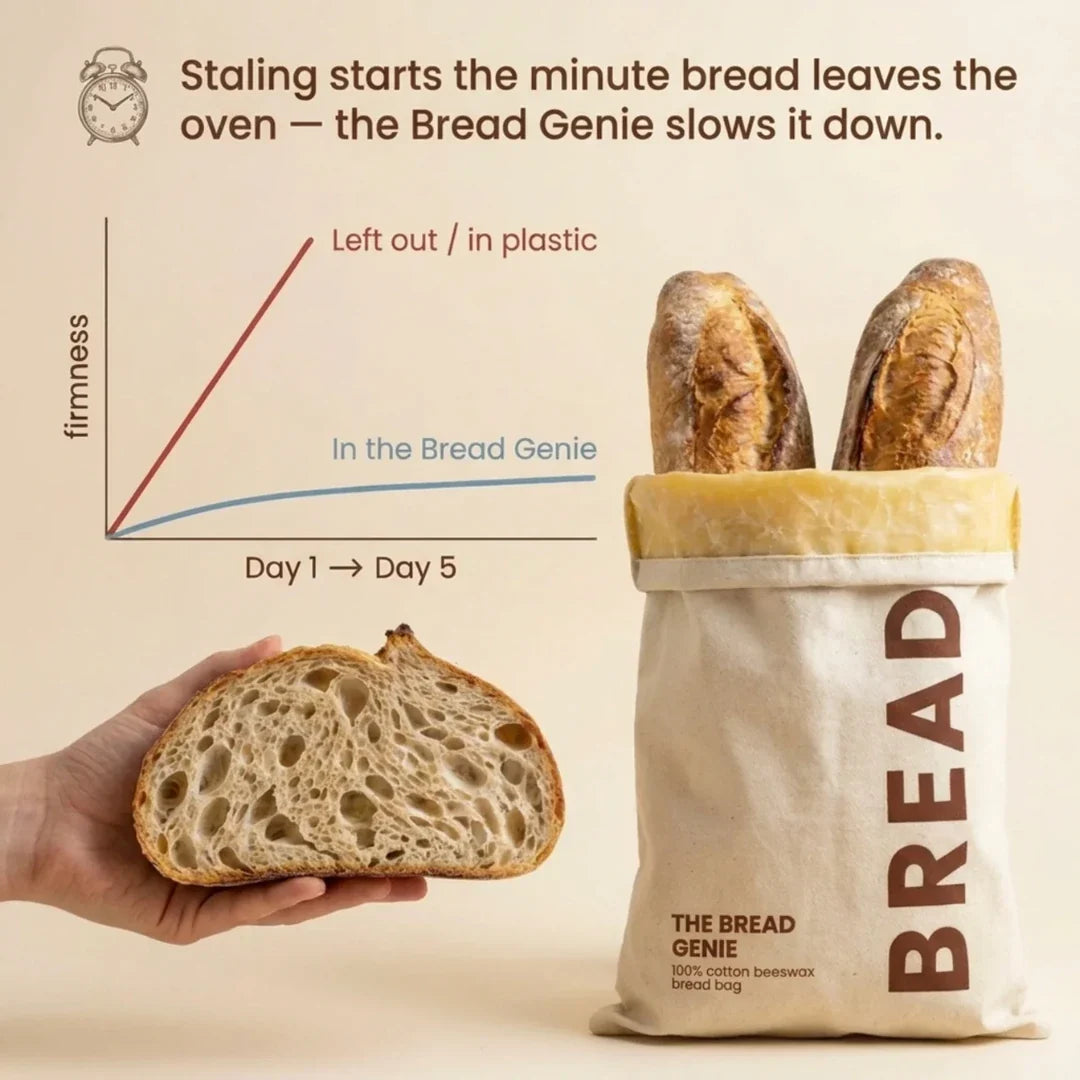 The Bread Genie - 100% Cotton-Beeswax Bread Bag